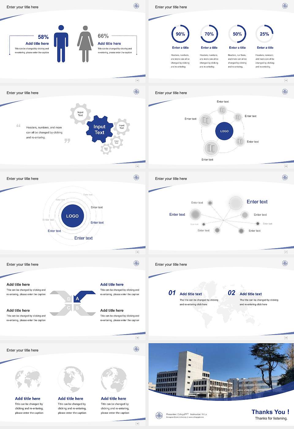 Kanagawa Dental University Course/Courseware Creation PPT Template16:9 ratio PPT effect preview image4