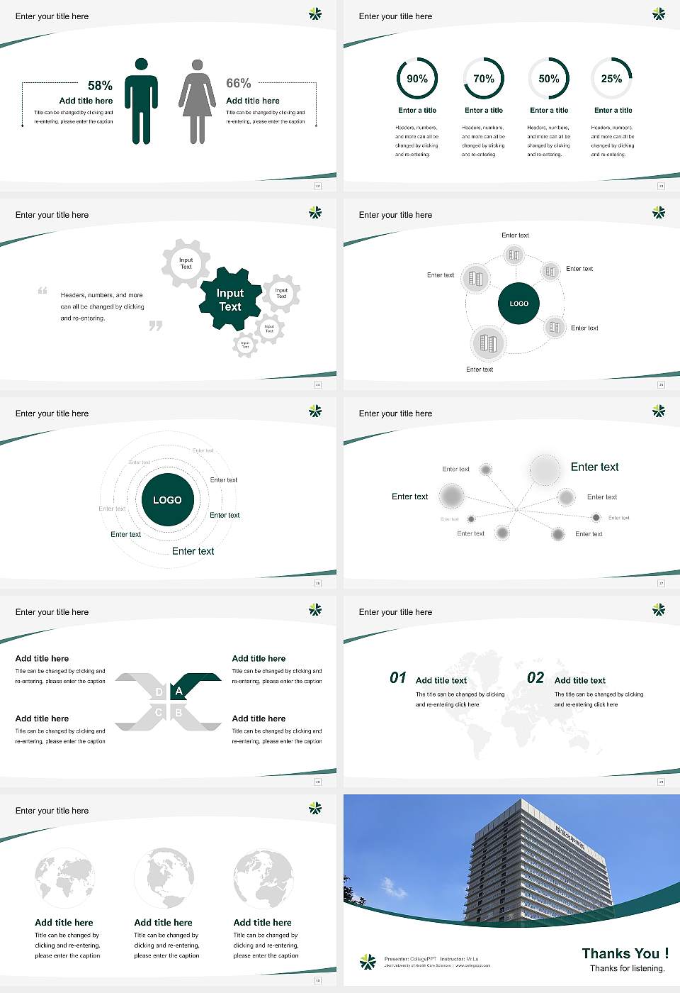 Jikei University of Health Care Sciences Course/Courseware Creation PPT Template16:9 ratio PPT effect preview image4