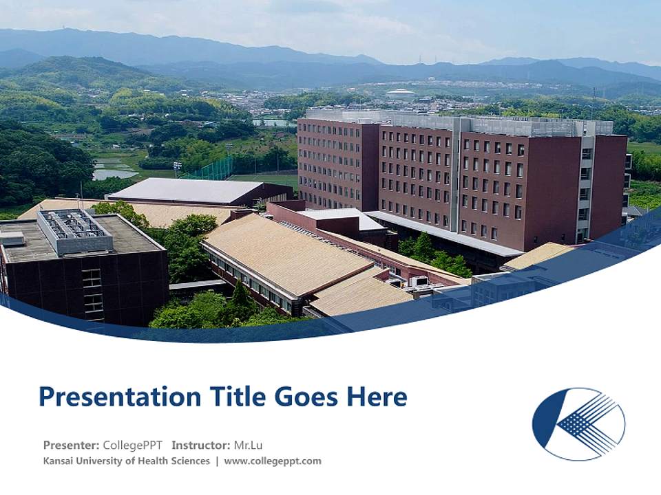 Kansai University of Health Sciences Course/Courseware Creation PPT Template4:3 ratio PPT effect preview image5