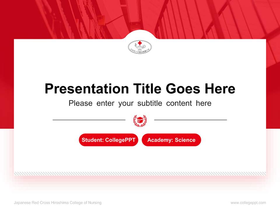 Japanese Red Cross Hiroshima College of Nursing National Scholarship Defense PPT Template4:3 ratio PPT effect preview image4