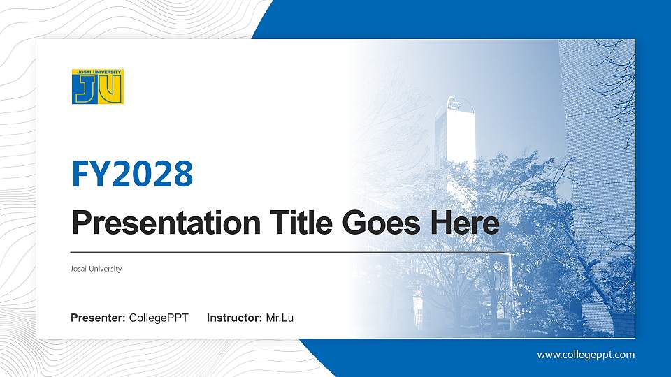 Josai University Academic Presentation/Research Findings Report PPT Template16:9 ratio PPT effect preview image