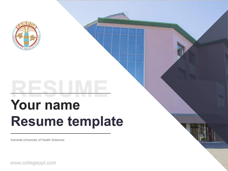 Kameda University of Health Sciences Resume PPT Template4:3 ratio PPT effect preview image5