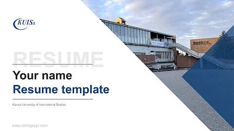 Kansai University of International Studies Resume PPT Template