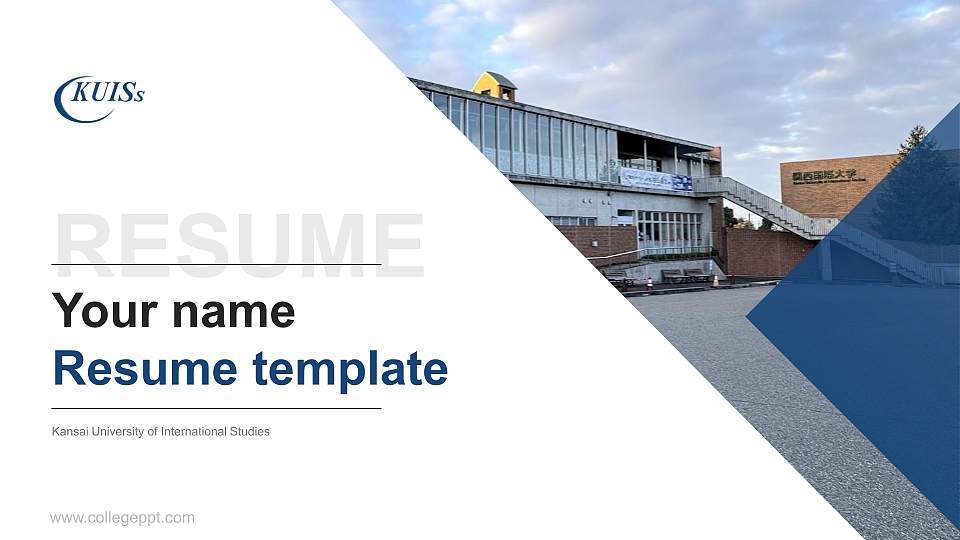 Kansai University of International Studies Resume PPT Template16:9 ratio PPT effect preview image