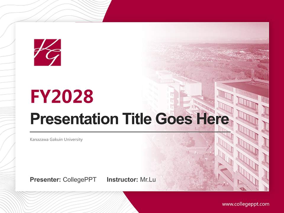 Kanazawa Gakuin University Academic Presentation/Research Findings Report PPT Template4:3 ratio PPT effect preview image5