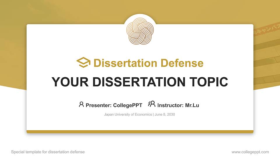 Japan University of Economics Graduation Thesis Defense PPT Template16:9 ratio PPT effect preview image