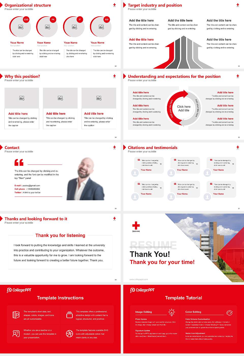 Japanese Red Cross Toyota College of Nursing Resume PPT Template16:9 ratio PPT effect preview image4