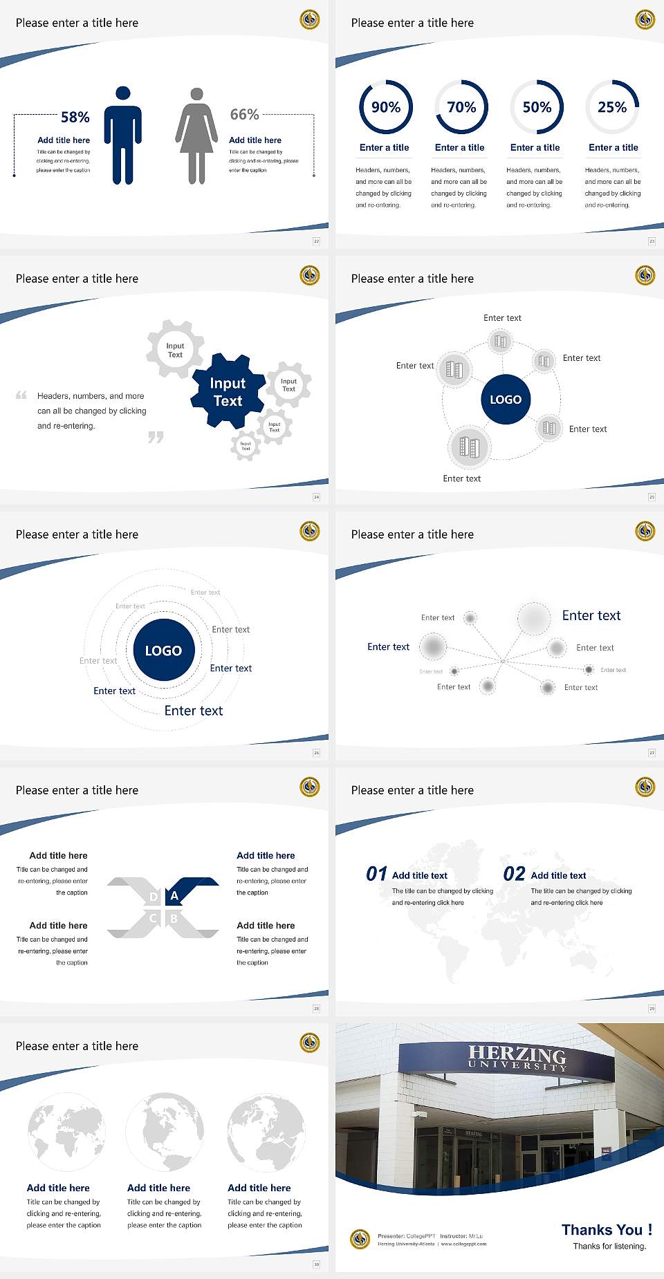 Herzing University-Atlanta Course/Courseware Creation PPT Template4:3 ratio PPT effect preview image4