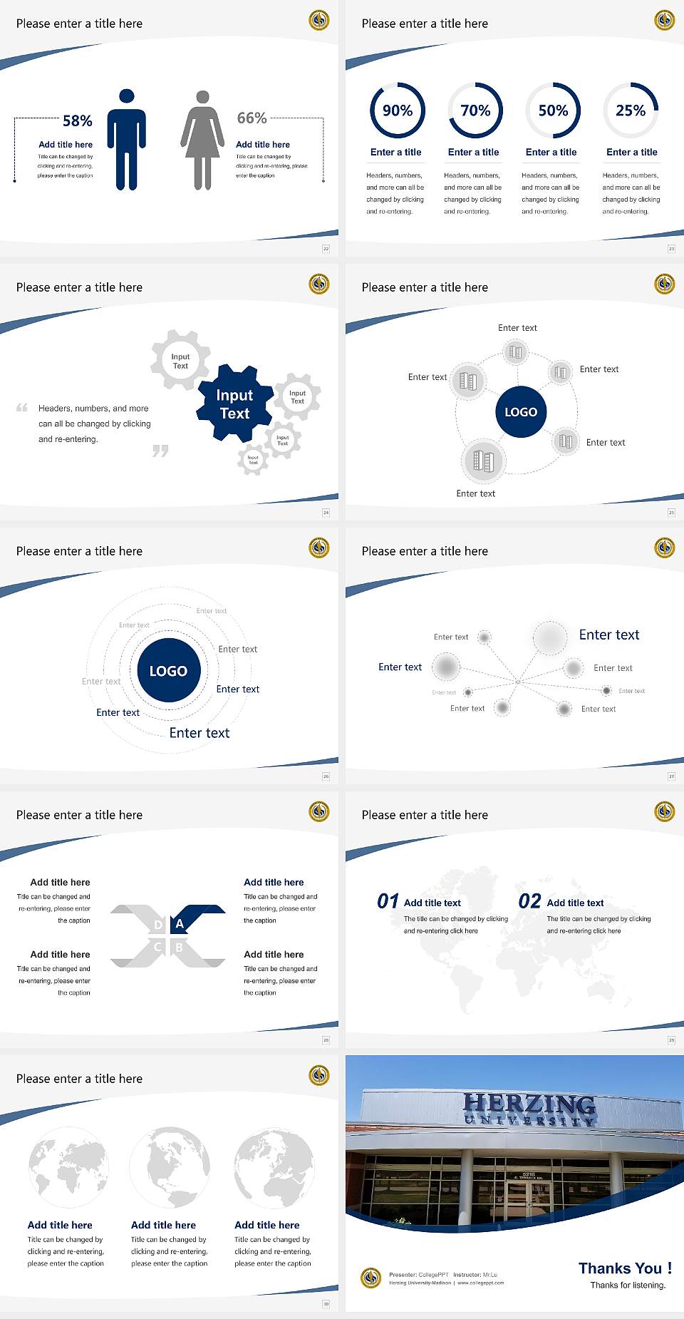 Herzing University-Madison Course/Courseware Creation PPT Template4:3 ratio PPT effect preview image4