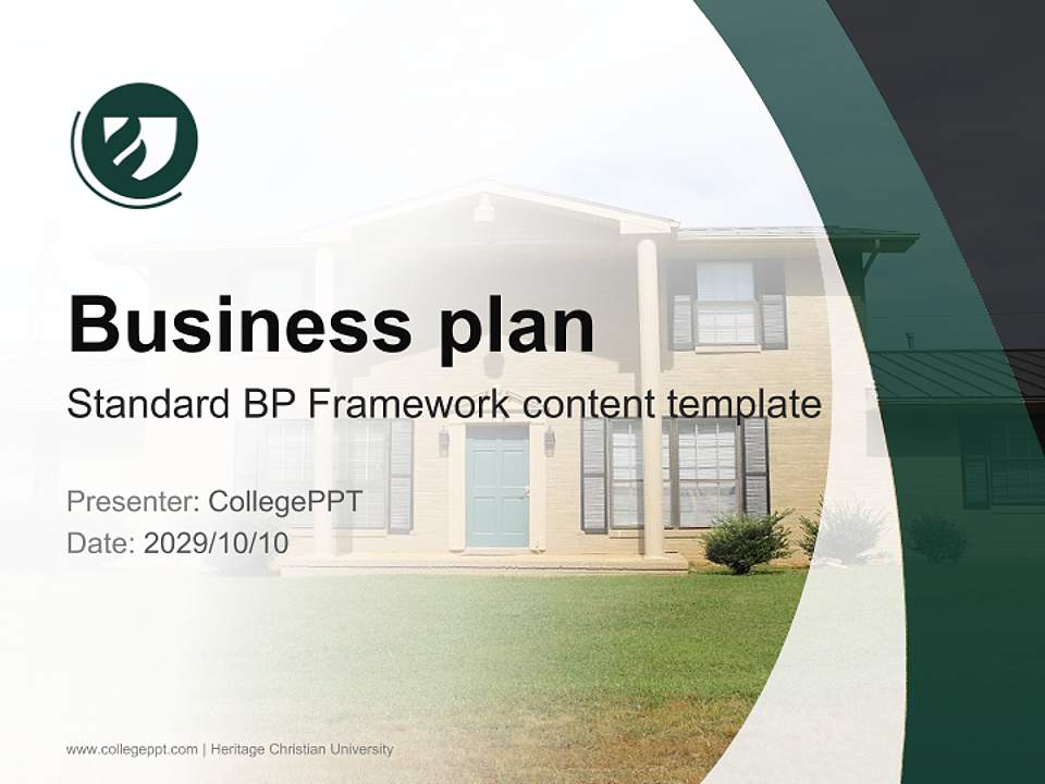 Heritage Christian University Competition/Entrepreneurship Contest PPT Template4:3 ratio PPT effect preview image9