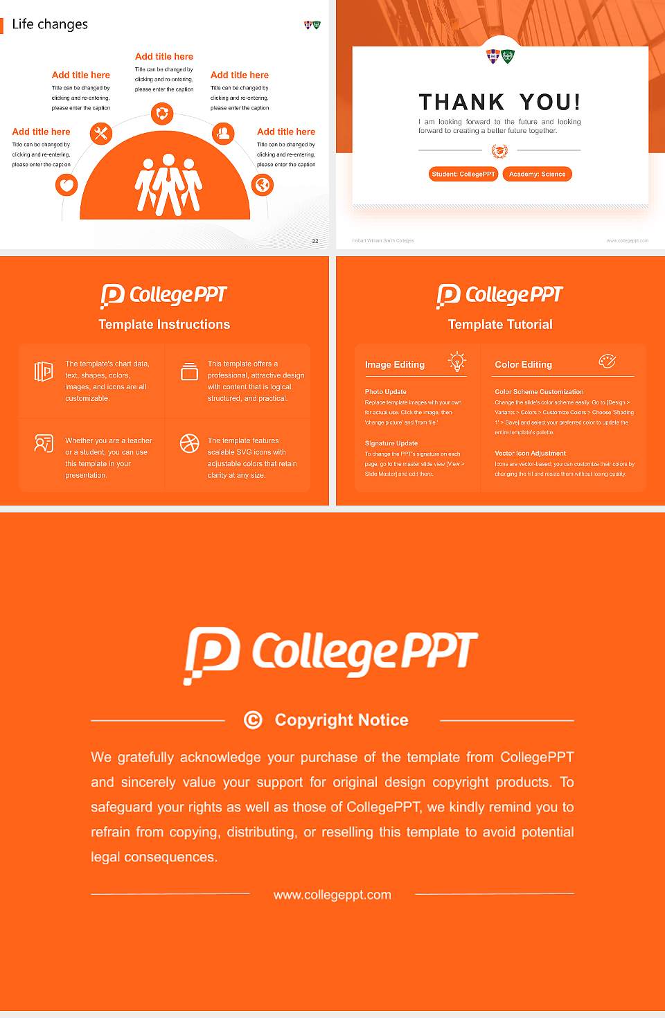 Hobart William Smith Colleges National Scholarship Defense PPT Template4:3 ratio PPT effect preview image4