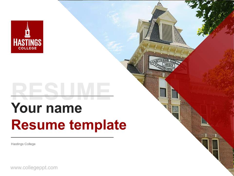 Hastings College Resume PPT Template4:3 ratio PPT effect preview image5