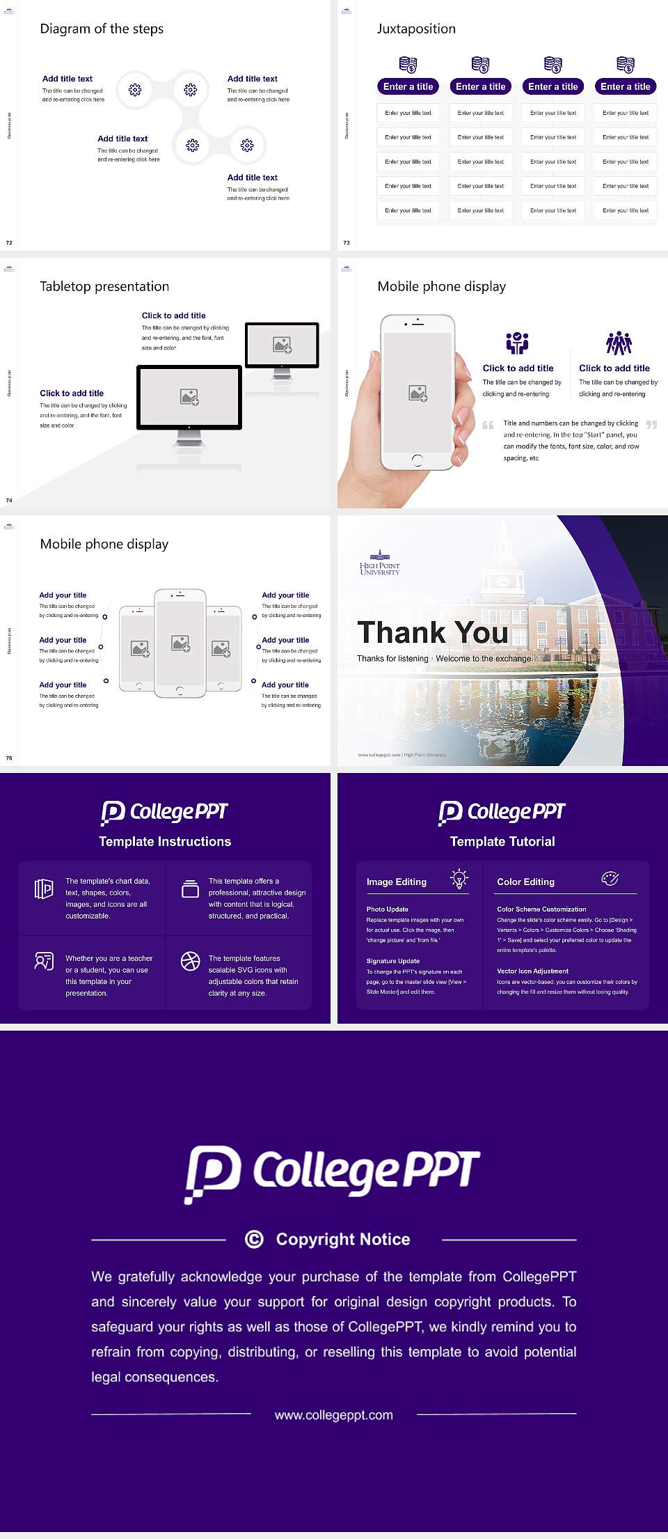 High Point University Competition/Entrepreneurship Contest PPT Template4:3 ratio PPT effect preview image9