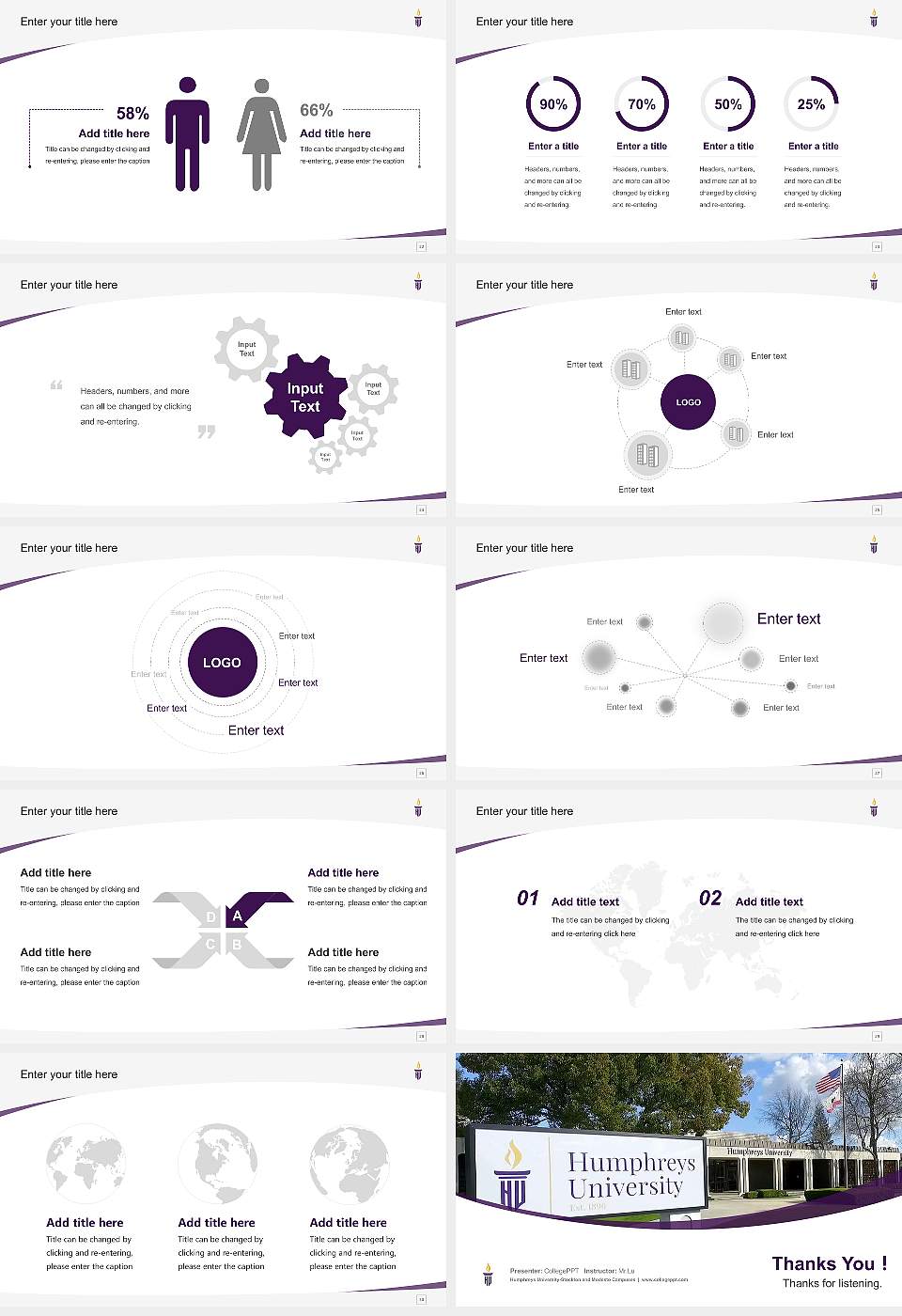 Humphreys University-Stockton and Modesto Campuses Course/Courseware Creation PPT Template16:9 ratio PPT effect preview image4