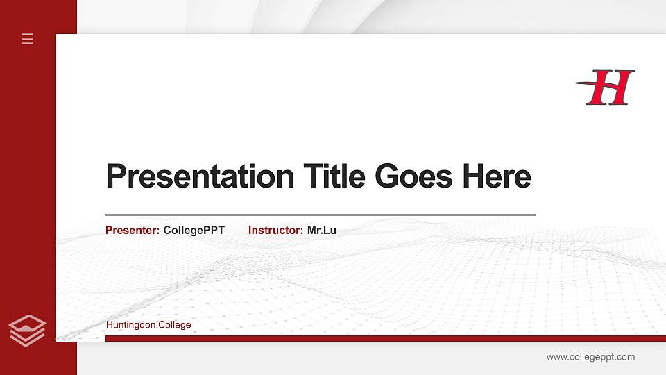 Huntingdon College Thesis Proposal/Graduation Defense PPT Template16:9 ratio PPT effect preview image