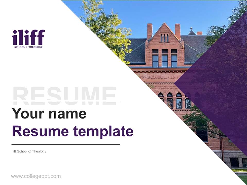 Iliff School of Theology Resume PPT Template4:3 ratio PPT effect preview image5