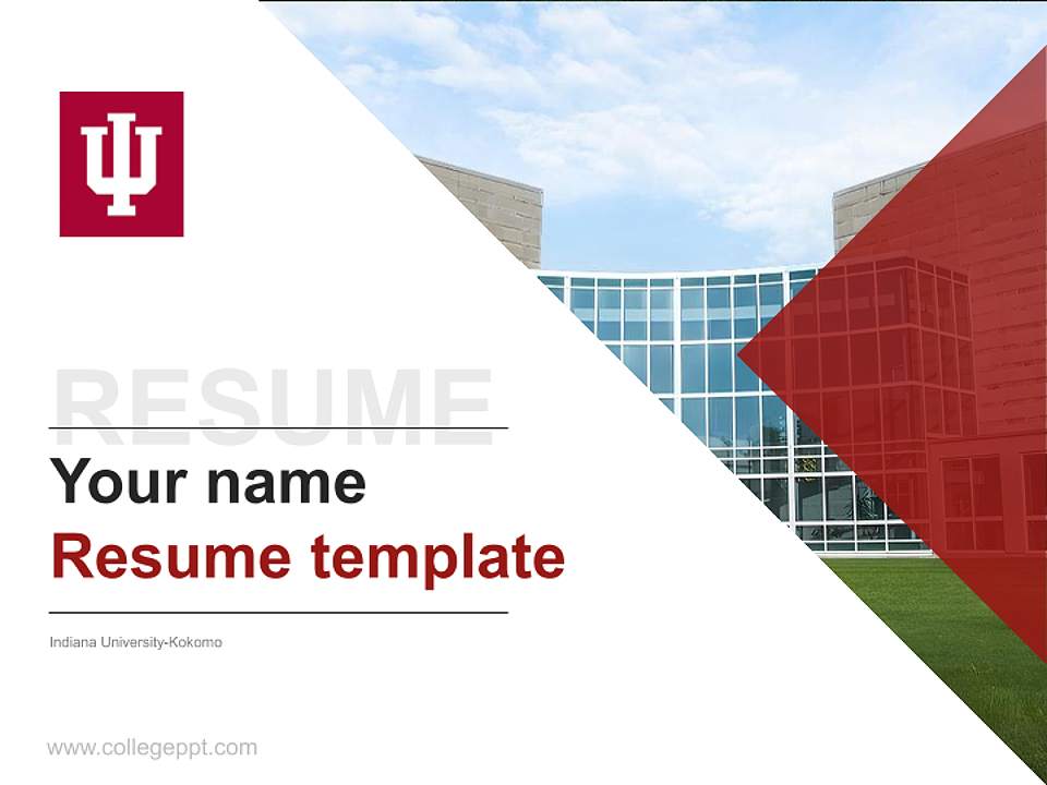 Indiana University-Kokomo Resume PPT Template4:3 ratio PPT effect preview image5