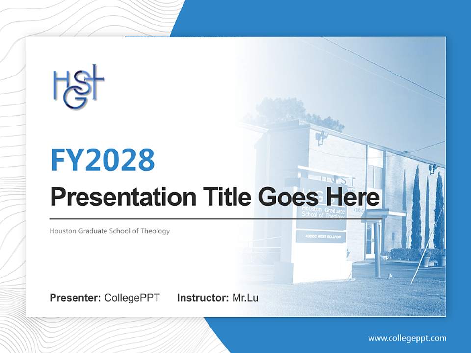 Houston Graduate School of Theology Academic Presentation/Research Findings Report PPT Template4:3 ratio PPT effect preview image5