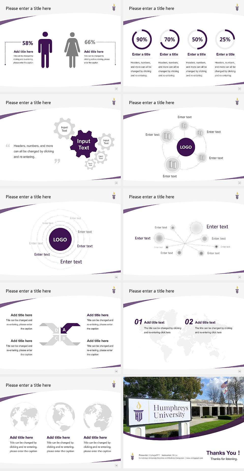 Humphreys University-Stockton and Modesto Campuses Course/Courseware Creation PPT Template4:3 ratio PPT effect preview image4