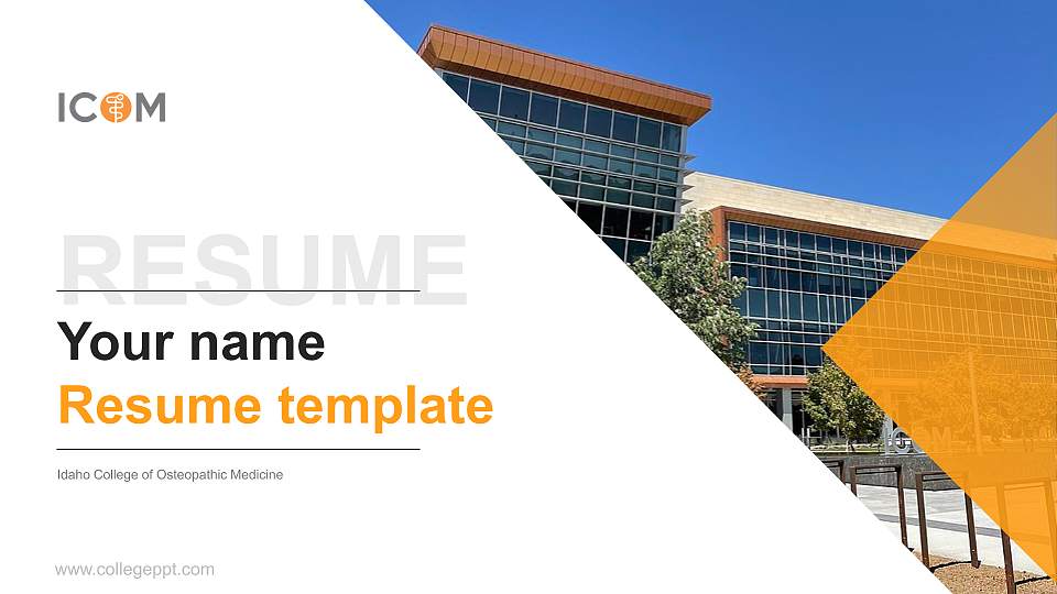 Idaho College of Osteopathic Medicine Resume PPT Template16:9 ratio PPT effect preview image