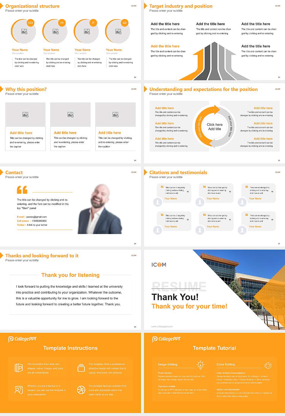 Idaho College of Osteopathic Medicine Resume PPT Template16:9 ratio PPT effect preview image4