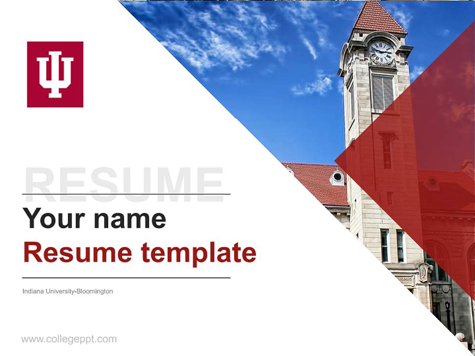 Indiana University-Bloomington Resume PPT Template4:3 ratio PPT effect preview image5