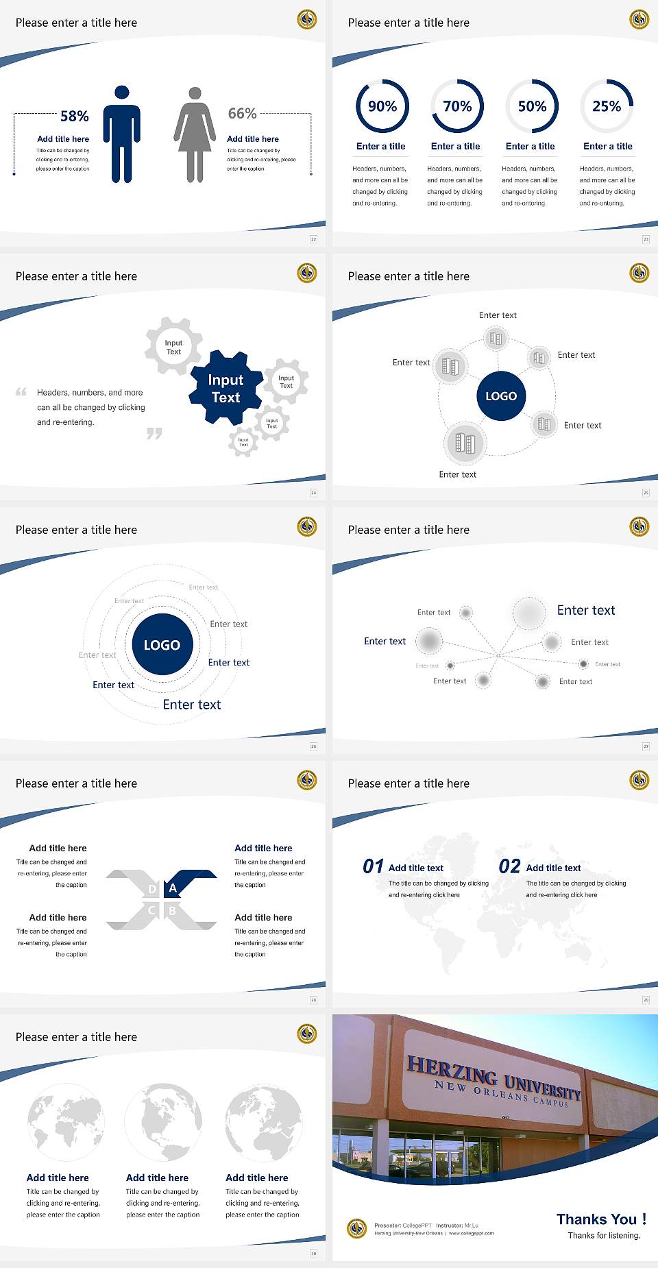 Herzing University-New Orleans Course/Courseware Creation PPT Template4:3 ratio PPT effect preview image4