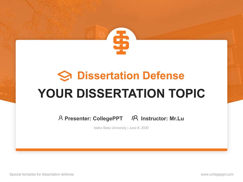 Idaho State University Graduation Thesis Defense PPT Template4:3 ratio PPT effect preview image7