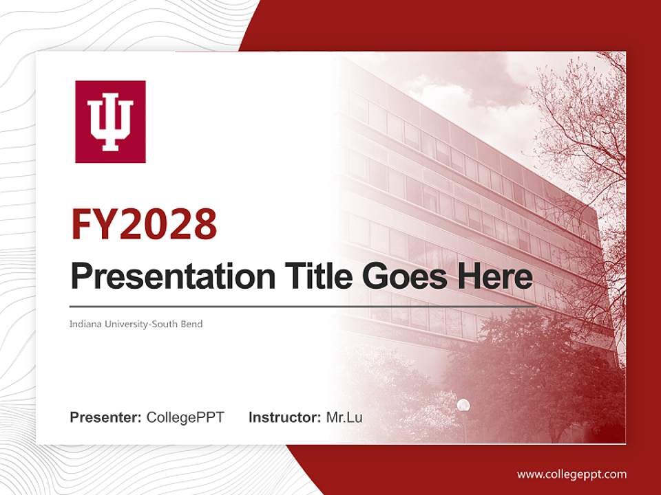Indiana University-South Bend Academic Presentation/Research Findings Report PPT Template4:3 ratio PPT effect preview image5