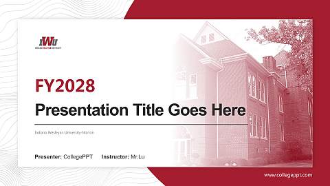 Indiana Wesleyan University-Marion Academic Presentation/Research Findings Report PPT Template
