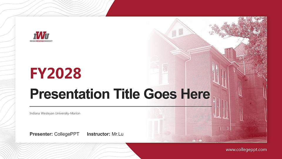 Indiana Wesleyan University-Marion Academic Presentation/Research Findings Report PPT Template16:9 ratio PPT effect preview image