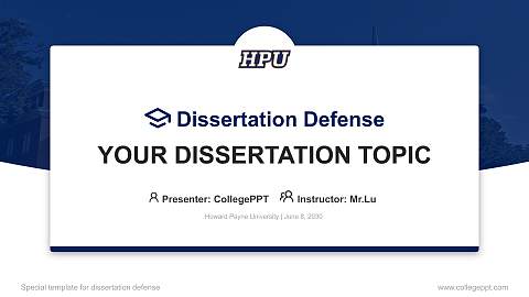 Howard Payne University Graduation Thesis Defense PPT Template