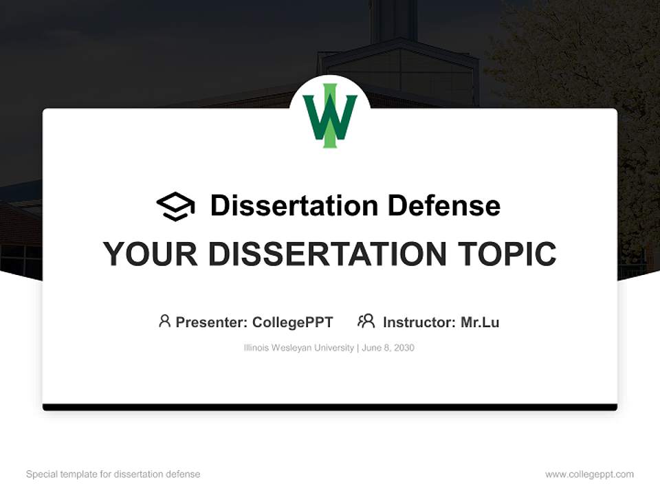 Illinois Wesleyan University Graduation Thesis Defense PPT Template4:3 ratio PPT effect preview image7