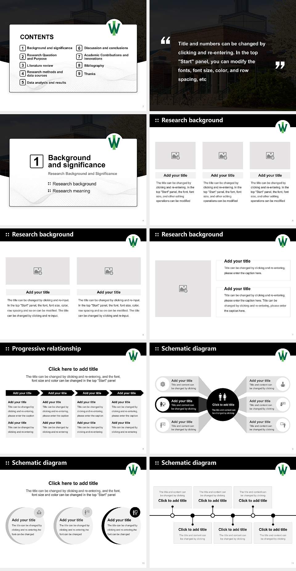 Illinois Wesleyan University Graduation Thesis Defense PPT Template4:3 ratio PPT effect preview image2
