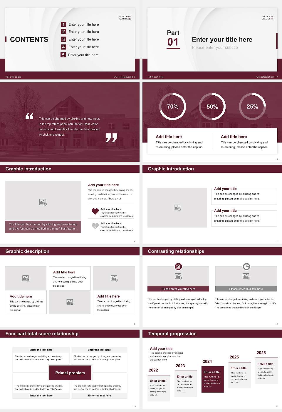 Holy Cross College Thesis Proposal/Graduation Defense PPT Template16:9 ratio PPT effect preview image2