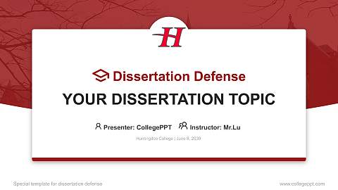 Huntingdon College Graduation Thesis Defense PPT Template