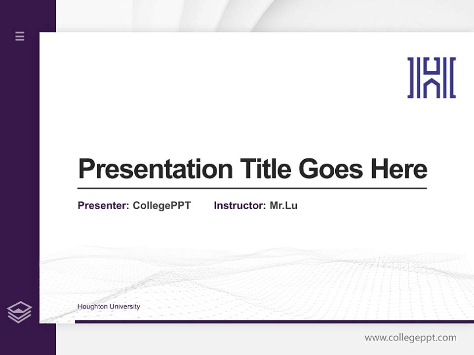 Houghton University Thesis Proposal/Graduation Defense PPT Template4:3 ratio PPT effect preview image5