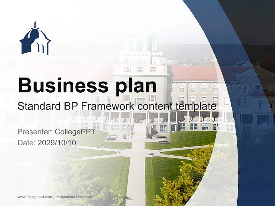 Immaculata University Competition/Entrepreneurship Contest PPT Template4:3 ratio PPT effect preview image9