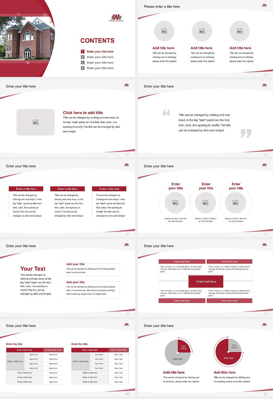 Indiana Wesleyan University-Marion Course/Courseware Creation PPT Template16:9 ratio PPT effect preview image2