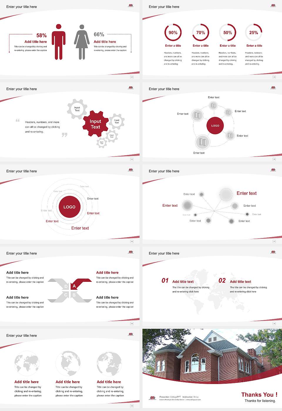 Indiana Wesleyan University-Marion Course/Courseware Creation PPT Template16:9 ratio PPT effect preview image4