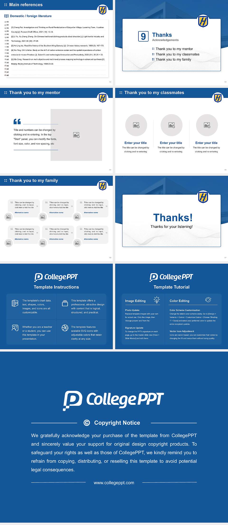 Hofstra University Graduation Thesis Defense PPT Template4:3 ratio PPT effect preview image7