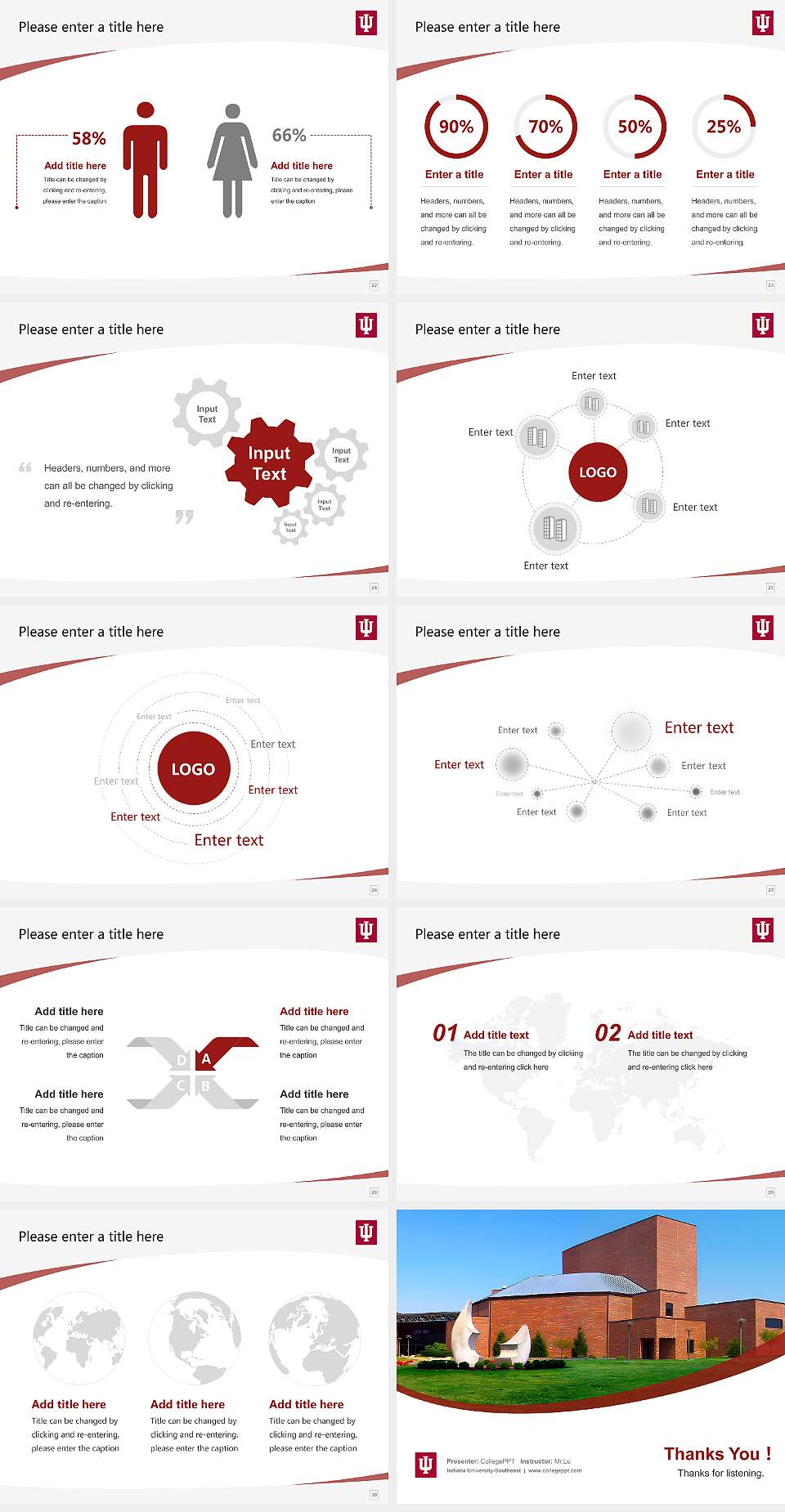 Indiana University-Southeast Course/Courseware Creation PPT Template4:3 ratio PPT effect preview image4