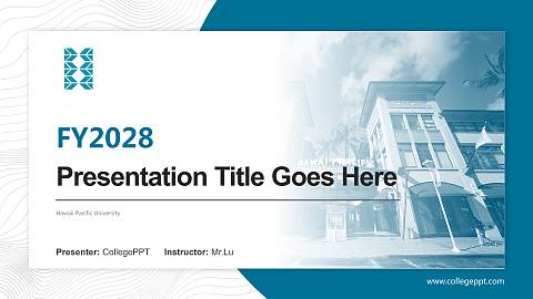Hawaii Pacific University Academic Presentation/Research Findings Report PPT Template