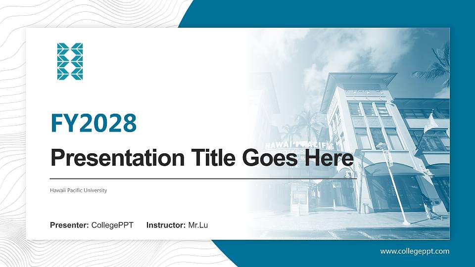 Hawaii Pacific University Academic Presentation/Research Findings Report PPT Template16:9 ratio PPT effect preview image