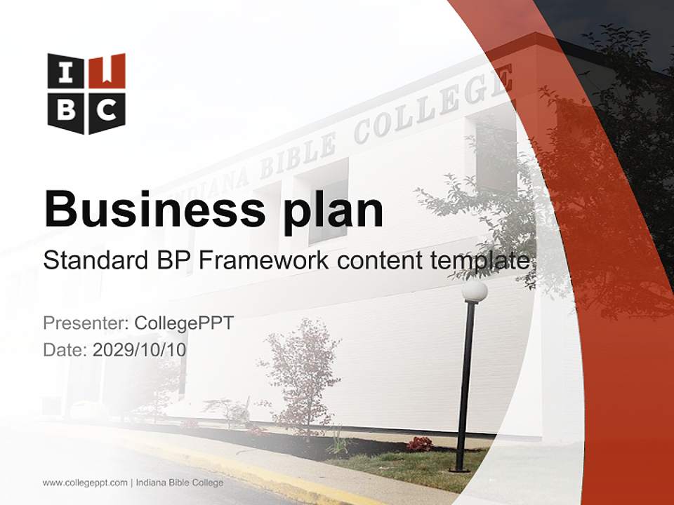 Indiana Bible College Competition/Entrepreneurship Contest PPT Template4:3 ratio PPT effect preview image9