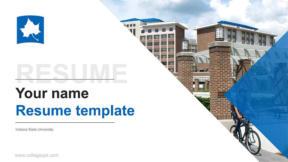 Indiana State University Resume PPT Template16:9 ratio PPT effect preview image