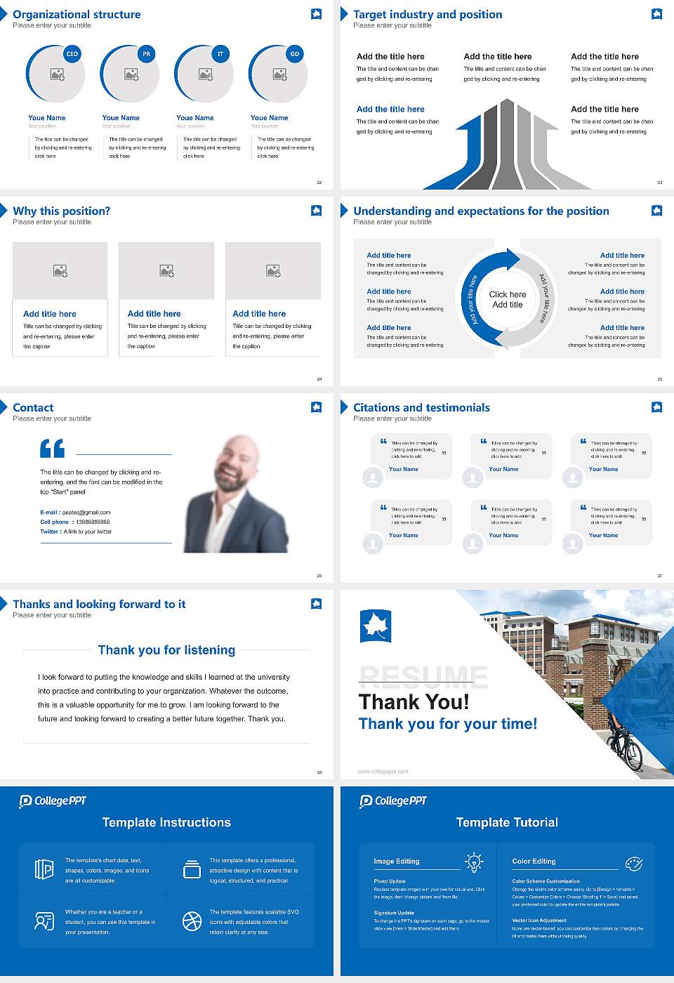 Indiana State University Resume PPT Template16:9 ratio PPT effect preview image4
