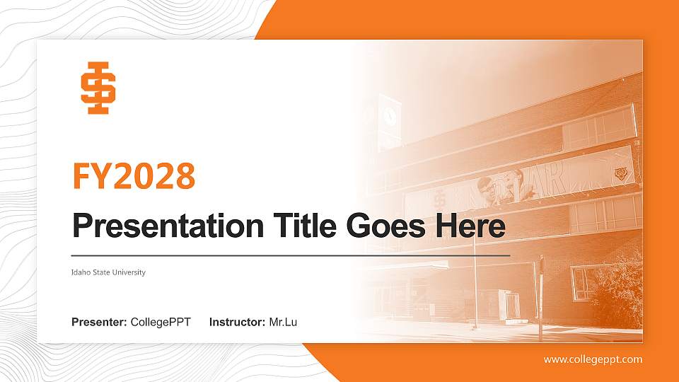 Idaho State University Academic Presentation/Research Findings Report PPT Template16:9 ratio PPT effect preview image