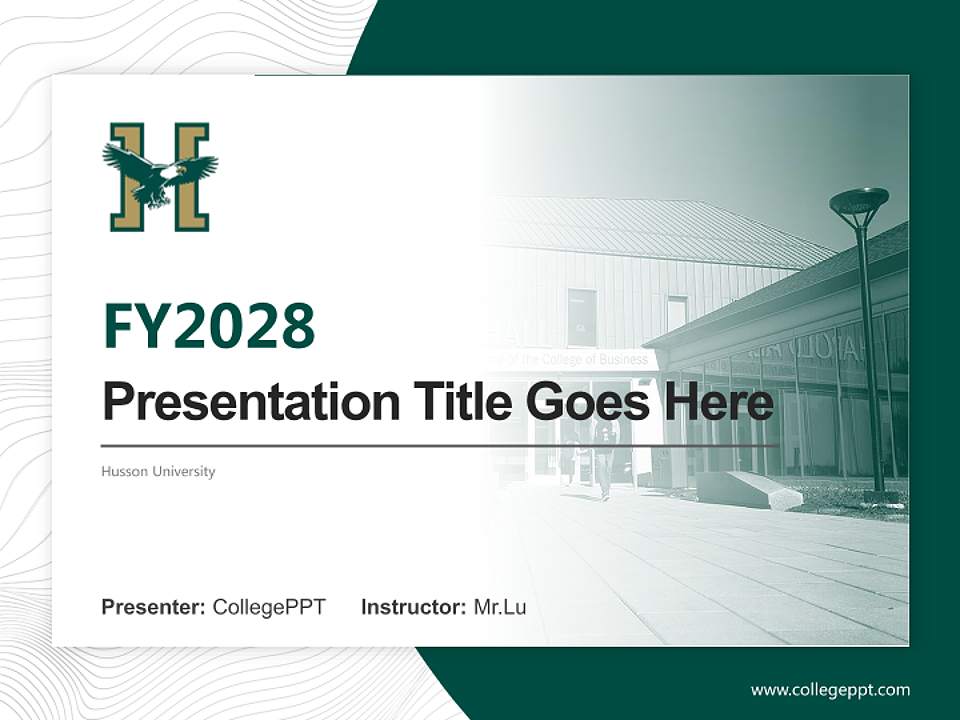 Husson University Academic Presentation/Research Findings Report PPT Template4:3 ratio PPT effect preview image5