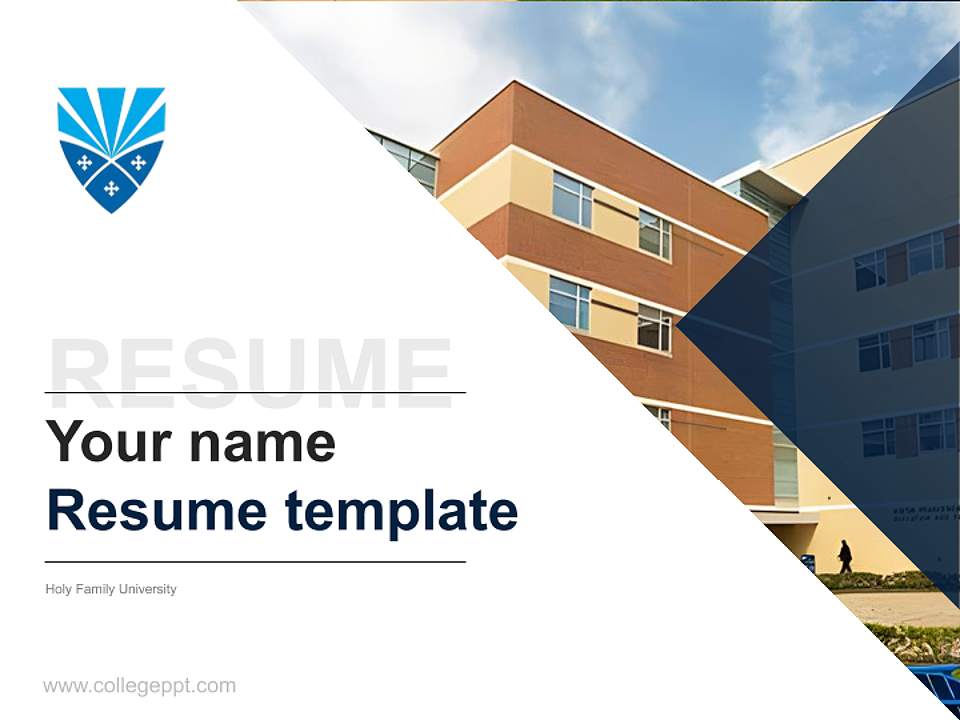 Holy Family University Resume PPT Template4:3 ratio PPT effect preview image5